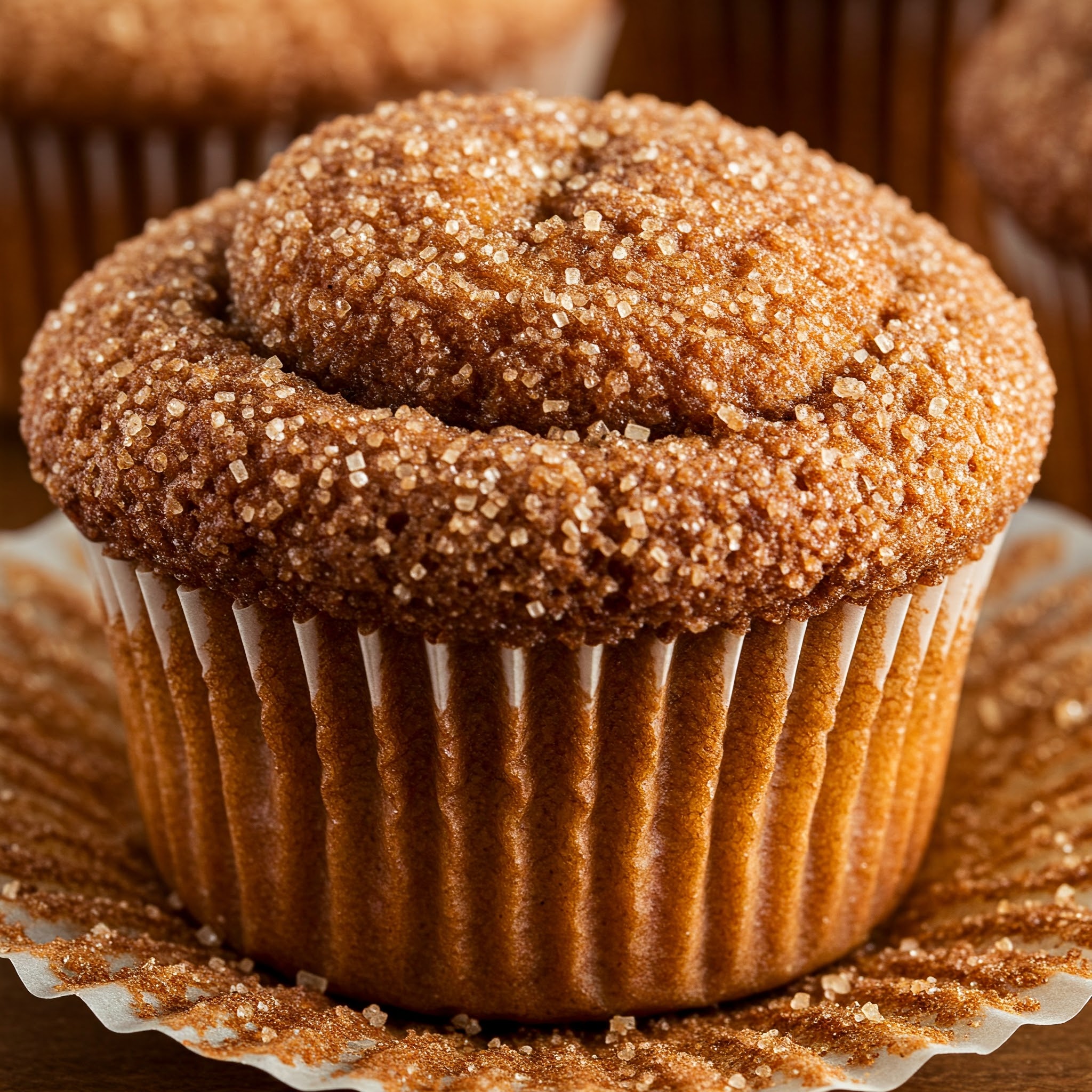 Close-up of a Cinnamon Sugar French Toast Muffin